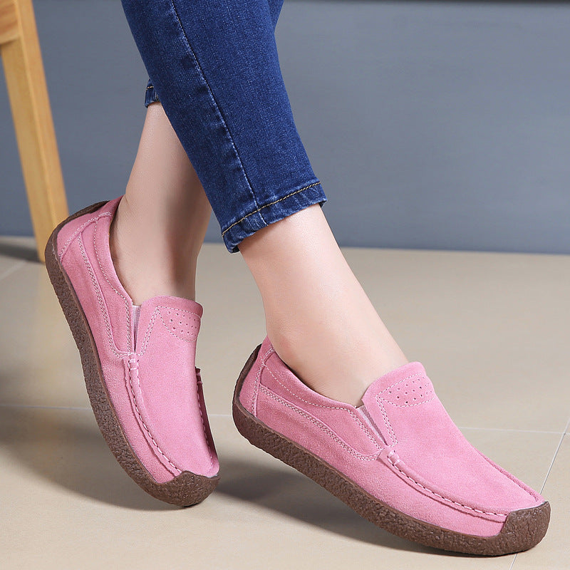 Round Toe Loafers Casual Versatile Solid Color Shoes - Treasure supply