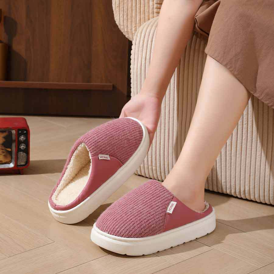 Women Men Winter Warm Plush Lightweight Home Slippers