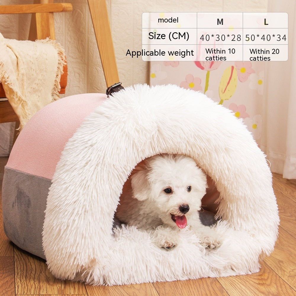 Portable Pet Nest Moisture-proof Long Fur Cat Nest