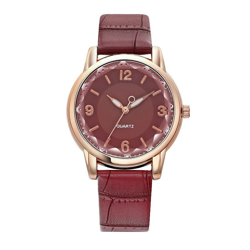 Women's Two-tone Dial Belt Quartz Watch - treasure supply