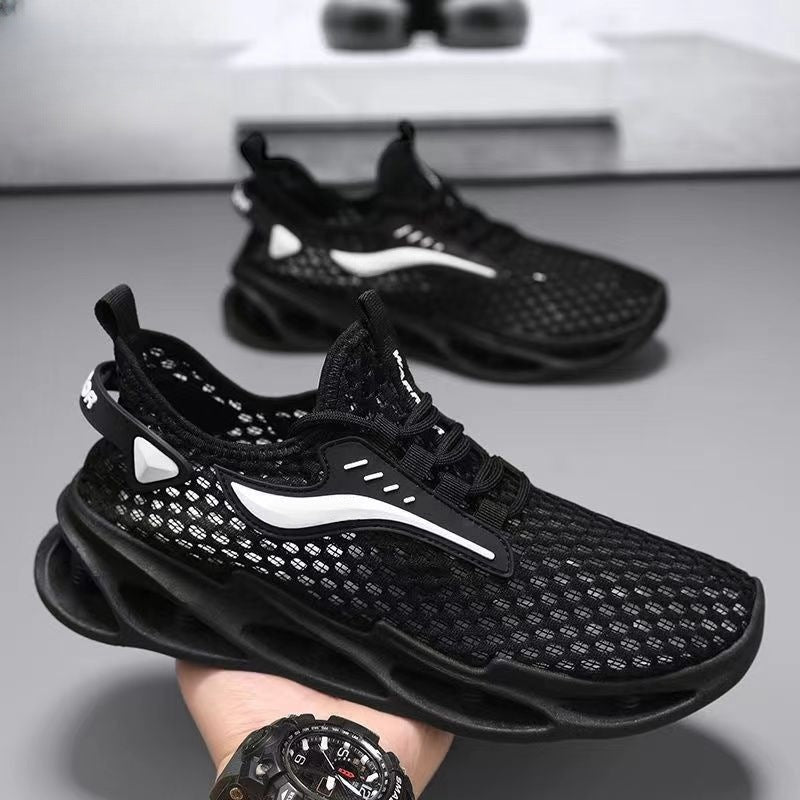 Men's Lace-up Hollow-sole Mesh Sports Shoes