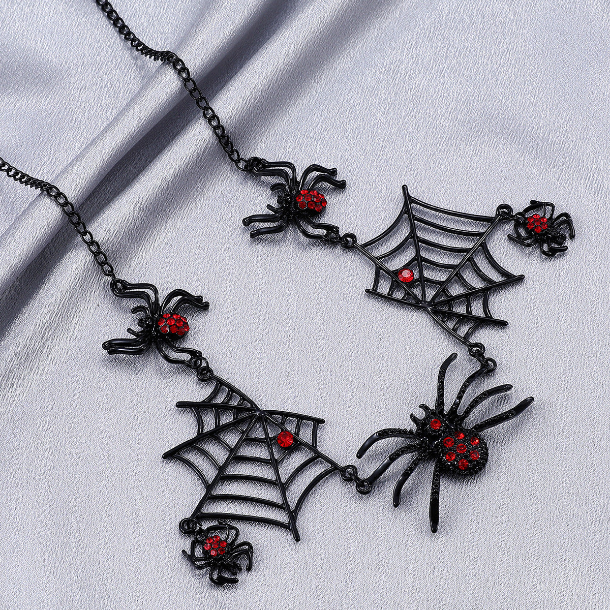 Halloween Spider And Spider Web Necklace - treasure supply