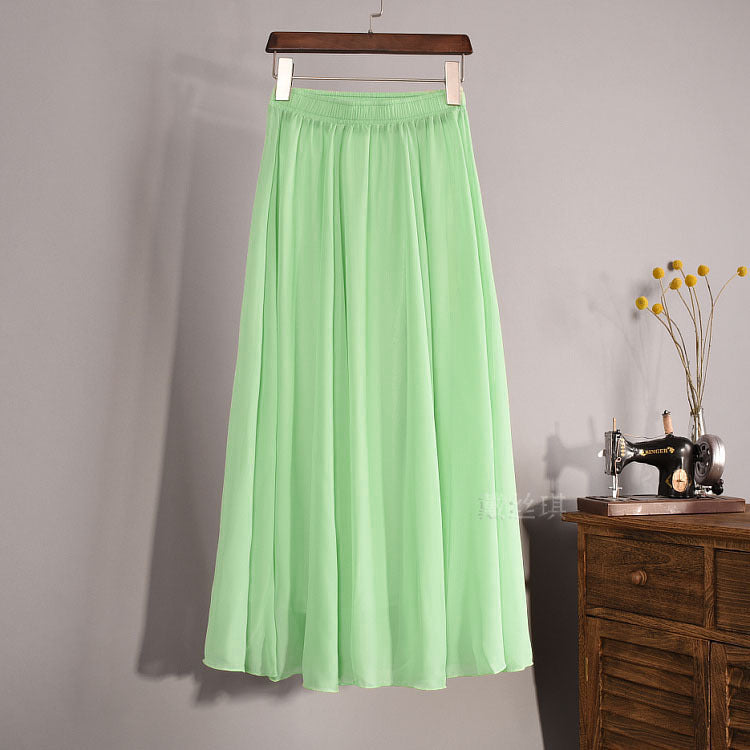 Women Chiffon Long-length Skirt - treasure supply