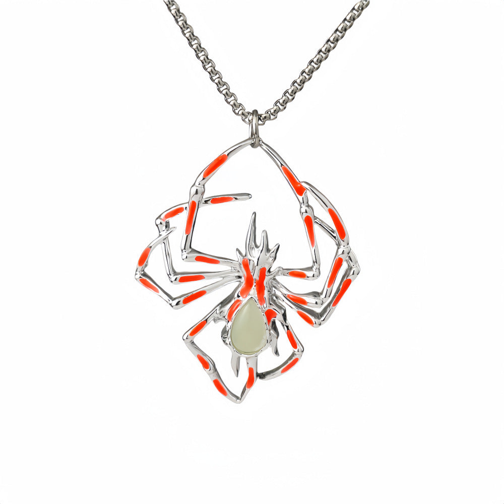 Halloween Glowing Night Fluorescence Spider Necklace - treasure supply