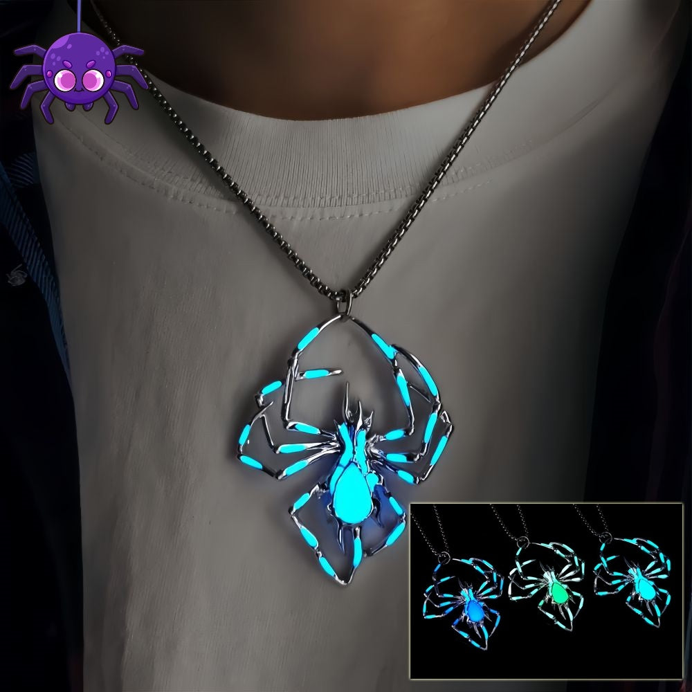 Halloween Glowing Night Fluorescence Spider Necklace