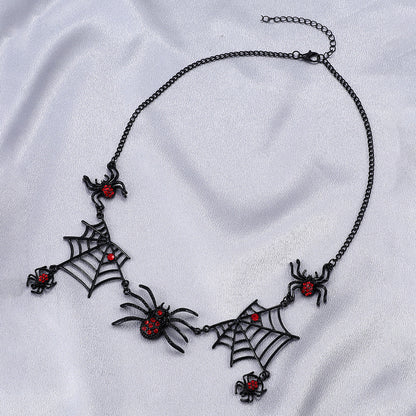 Halloween Spider And Spider Web Necklace - treasure supply