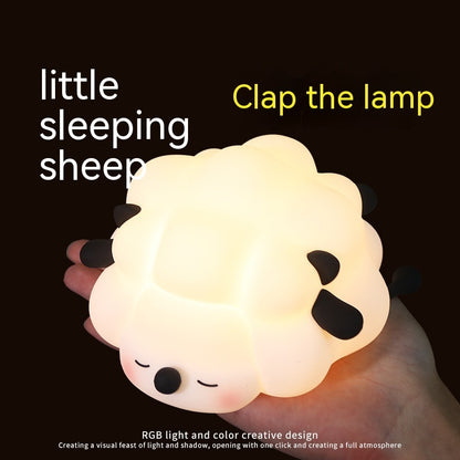 Silicone Night Lights Sheep Cartoon Bedroom Lamp For Children's Rechargeable - Treasure Supply