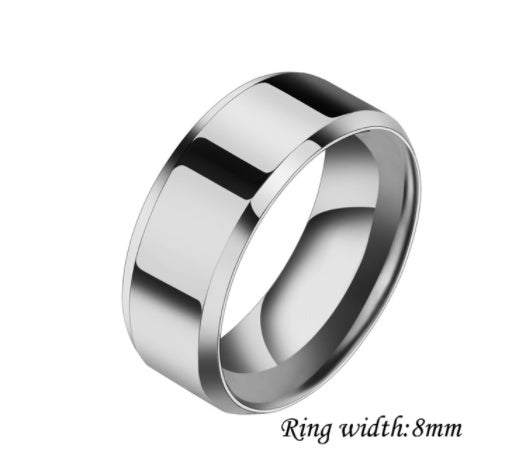 6mm/8mm Men And Women Stainless Steel Couple Rings Band - treasure supply