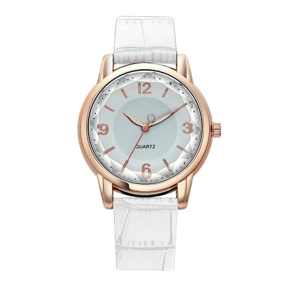 Women's Two-tone Dial Belt Quartz Watch - treasure supply