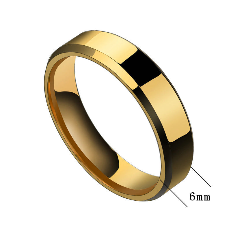 6mm/8mm Men And Women Stainless Steel Couple Rings Band - treasure supply