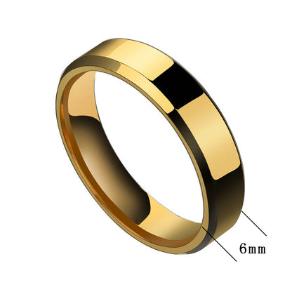 6mm/8mm Men And Women Stainless Steel Couple Rings Band - treasure supply