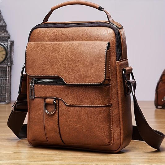 PU Leather Purse Messenger Crossbody Bag for men - treasure supply