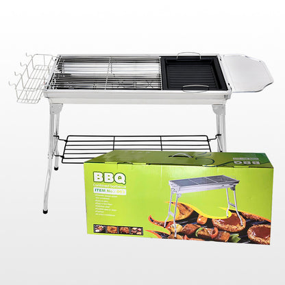 Outdoor Portable Folding BBQ Stainless Steel Grill - treasure supply