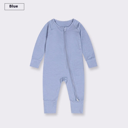 Bamboo Fiber Baby Jumpsuit Baby Zipper Pajamas - Treasure supply