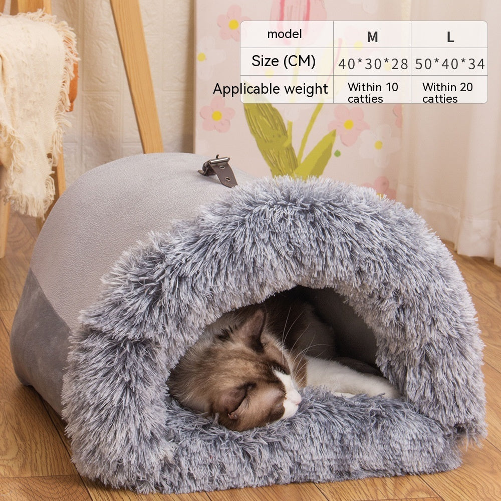 Portable Pet Nest Moisture-proof Long Fur Cat Nest