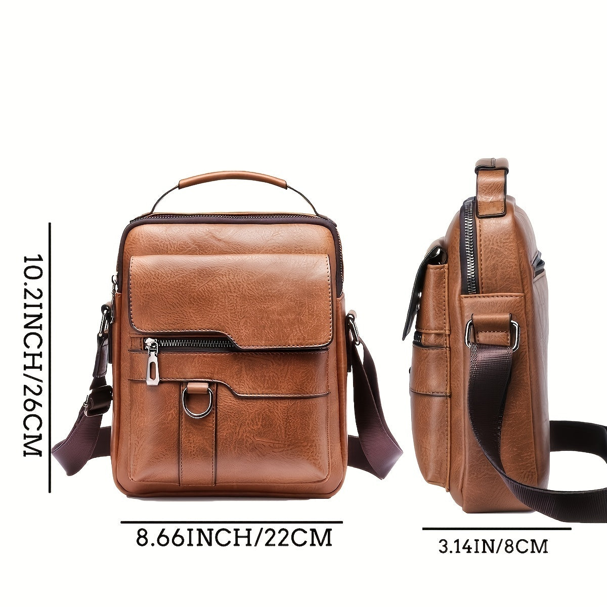 PU Leather Purse Messenger Crossbody Bag for men - treasure supply