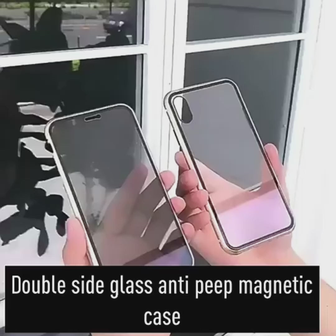 Magnetic Privacy Glass Case Anti-Spray 360 Protective